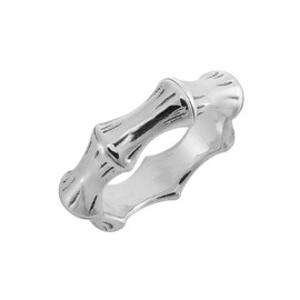 Silverly Women's Men's 925 Sterling Silver Bone Joint Bamboo Stick Wide Chunky Solid Band Ring
