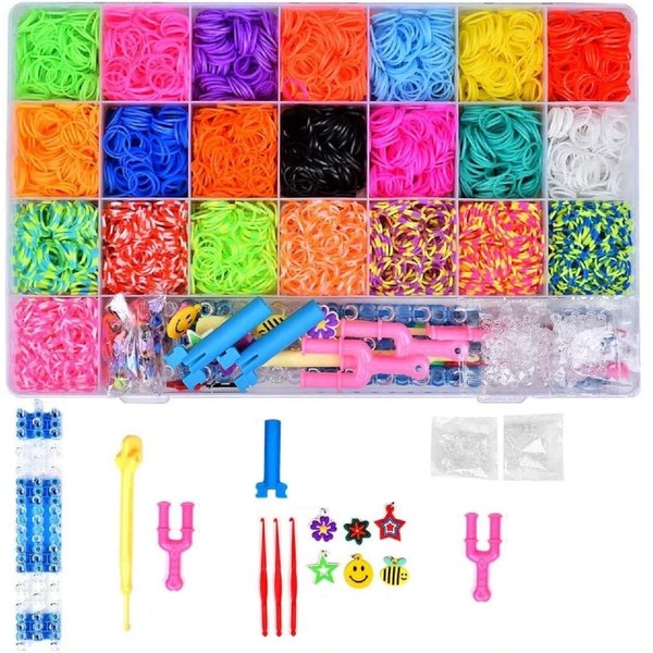 Yiran Creative Loom Twist Bands Kit & Friendship Bracelet Making Kit with 4200 Bands + 96 Clips + 4 Hooks + 10 Charms in Storage Case for Party,X-mas Birthday Gift for Kids
