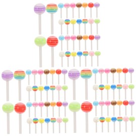 Baluue 150pcs Lollipop Nail Art Charms Cute Cartoon Manicure Decors Accessories for Creative Nail Design Candy Style Ornament