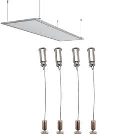 Set of 4: Adjustable stainless steel ropes with eyelets and a load capacity of up to 20 kg. Ideal as wire rope holder for lamps, advertising light boxes and as a hanger. Wear resistant.