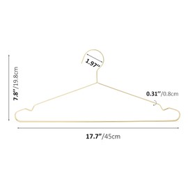 Jetdio 20 Pack Heavy Duty Extra Wide Stainless Steel Coats Hangers, 17.7” Strong Durable Metal Hanger for Heavy Garments, Sturdy Metal Rack for Shirts Jackets Trousers Pants Slack, Gold