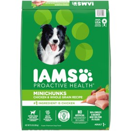 Iams Dry Dog Food IAMS Proactive Health Minichunks Adult Dry Dog Food with Real Chicken and Whole Grains, 15 lb. Bag