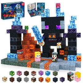 Goody King 150 PCS Magnetic Building Blocks Montessori Magnetic Toys, Build Magnet Dark Castle World Set, STEM Toddler Sensory Building Blocks for Toddler Boys Girls 3 4 5 6 7 8 9 10th Birthday Gift