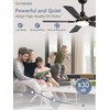 ZMISHIBO 44" Ceiling Fans with Lights, Black Modern Ceiling Fan
