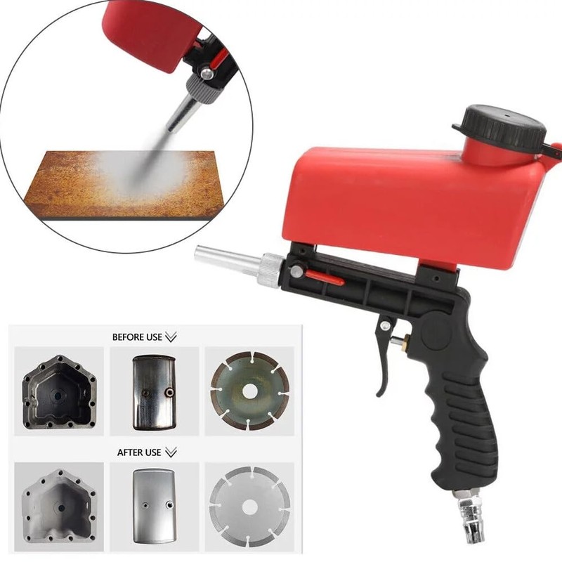 90psi Gravity Feed Sand Blaster Gun Kit - Hand Held