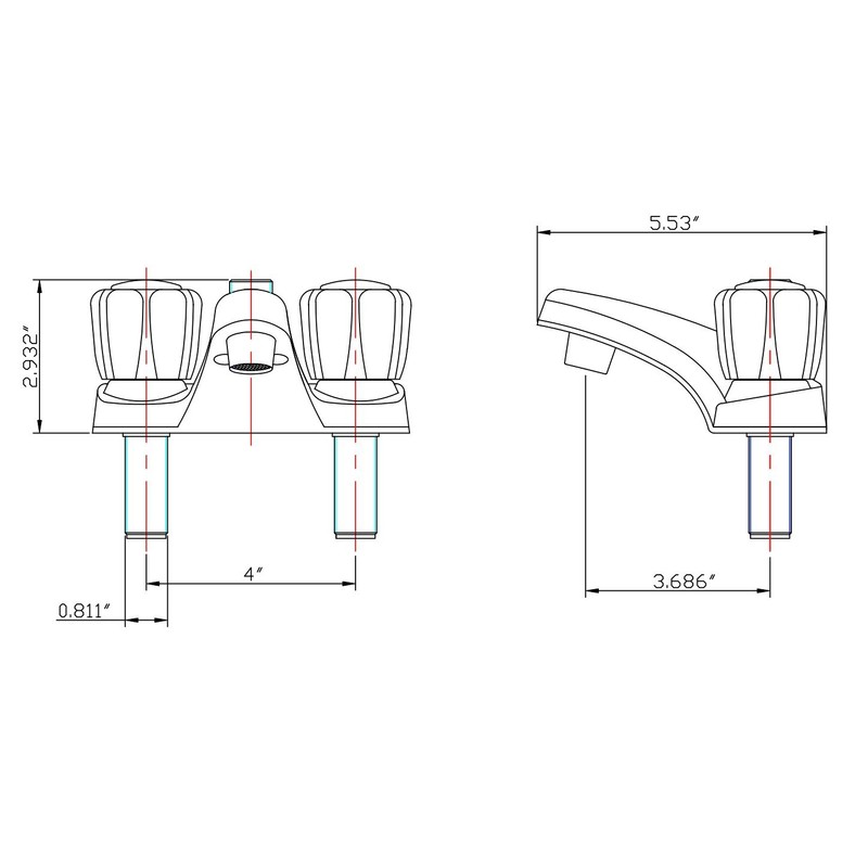 Dura Faucet DF-PL720S-BQ RV Bathroom Faucet with Smoked Acrylic Knobs