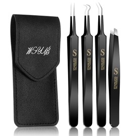 WSYUB Professional Blackhead Tweezers and Ingrown Hair Tweezers, Stainless Steel Blackhead Remover Tools, Tweezer for Women Facial Hair