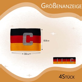 oooaooo Pack of 4 Children's Elastic Captain's Armband Football Game Leader's Bandage, Beautiful and Durable, Suitable for Boys and Girls Football Rugby or Hockey etc