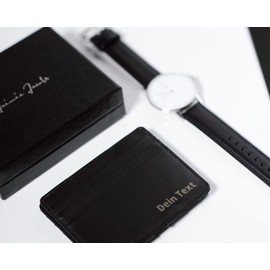 Jaimie Jacobs Flap Boy Slim - The Original - Magic Wallet Slim Wallet Men's RFID Protection Money Clip Small Slim Wallet Gift Genuine Leather Flap Boy Slim Black