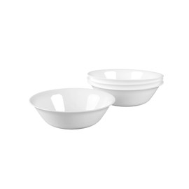 LaGlint 16OZ White Opal Glass Cereal Bowl Set of 4, 6.5 inch Dishwasher & Microwave Safe Round Bowls for Soup, Salad and Rice