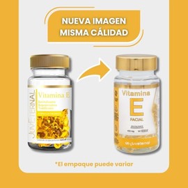 JUVETERNAL Do Cpsulas Faciales Vitamina E  Cpsulas Faciales cido Hialurnico, 90 cpsulas cu Hidratacin, Elasticidad y Proteccin para la Piel