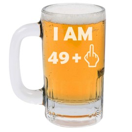 12oz Beer Mug Stein Glass 50th Birthday I Am 49 Plus Funny
