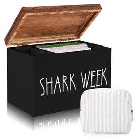 BORAENDEY Tampon Holder for Bathroom,Sanitary Napkin Storage Bag,Farmhouse Bathroom Storage Container,Tampon Organizer for Bathroom Countertop,Tampon Dispenser, Feminine Products Organizer(black).