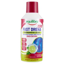 Equilibra Fast Drena Zero Zuccheri, con Tarassaco, Boldo, Ribes Nero, Integratore per il Drenaggio dei Liquidi, la Funzionalità delle Vie Urinarie, la Depurazione dell'Organismo, Gusto Lime, 500 ml