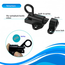 8PCS Self-Closing Door Latches,Black Spring Gate Latch for Wooden Fence,Aluminum Alloy Small Barrel Bolt Latch, Automatic Spring Loaded Latch for Gate,Window and Cabinet (8, Black)