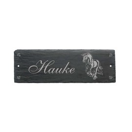 Slate Horse Friesian Horse Box Stable Board Name 22 x 8 cm