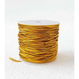 Cuerda elástica para hacer manualidades, regalo de 1 mm, 20 yardas (dorado)