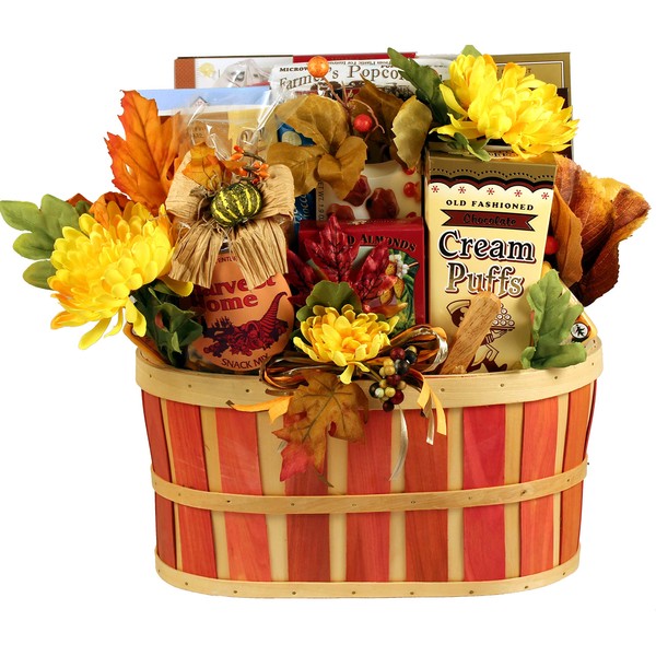 A Celebration of Fall, Fall Gift Basket With Colors And Flavors of Fall (Medium) 8 Pounds