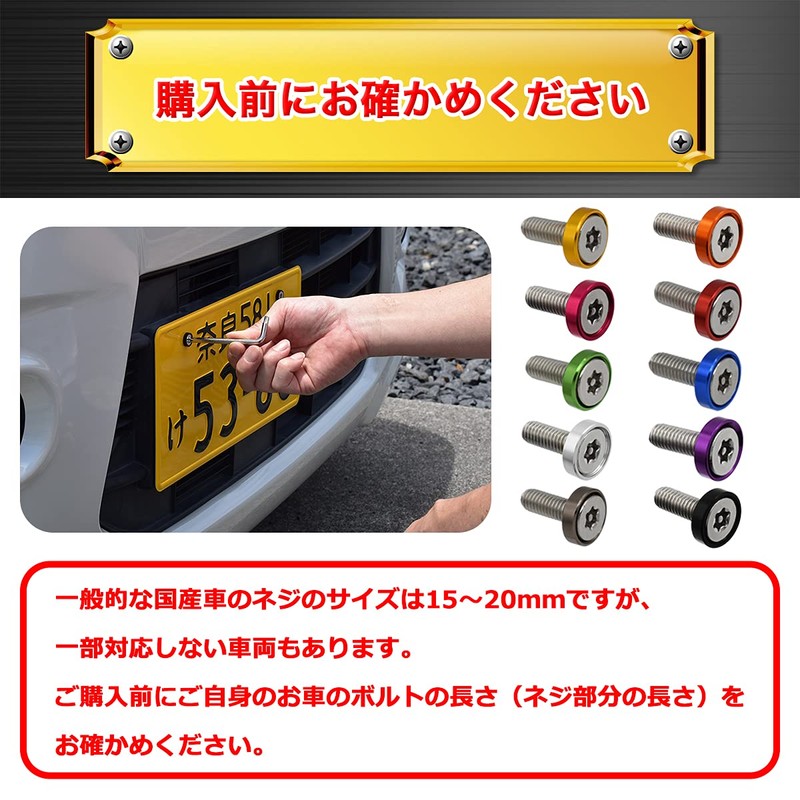 REX-OWL License Plate Anti-Theft Bolt Car License Plate Security Screws