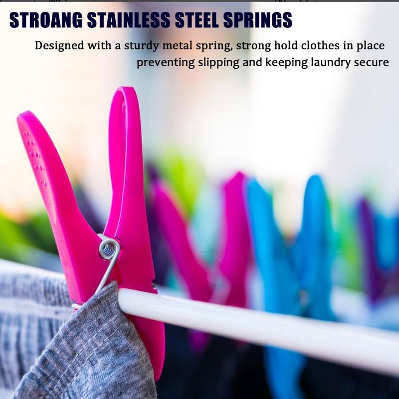 Clothes Pegs, 48 Packs Plastic Clothes Pegs for Washing Line,
