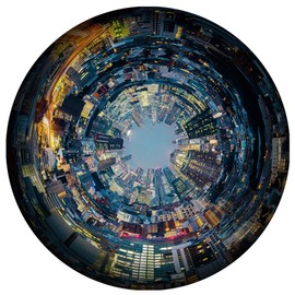 WingFun Jigsaw Puzzles 1000 Pieces -City Vision Round puzzles-1000 Piece Puzzles for Adults Teens Large Puzzle, Art Puzzles