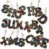 MEDOYOH DIY Letters "G" Diamond Painting Key Chains, Double-Sided Retro