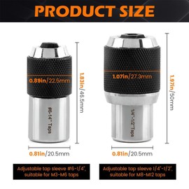 Zalizr 2-Piece Tap Socket Set with Adjustable Jaws, for M3-M6 & M8-M12 Taps, Extraction Tool for Taps, Reamers, and Screw Extractors