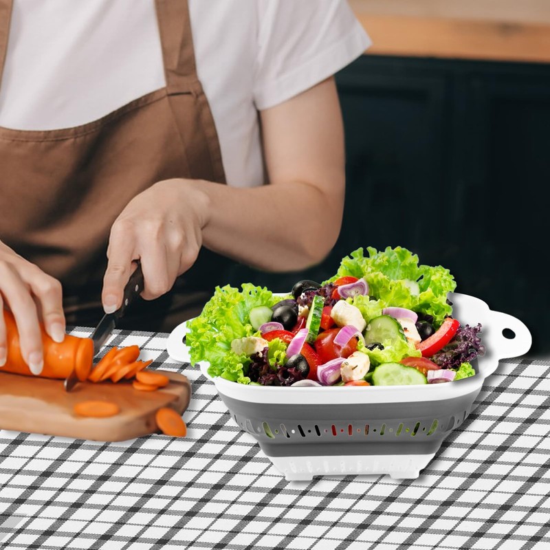 2 Pcs Collapsible Colander Sieve, Foldable Colander Strainers and Colanders