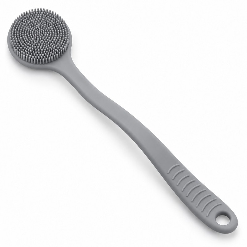 Silicone Back Scrubber for Shower – Long Handle Bath Body