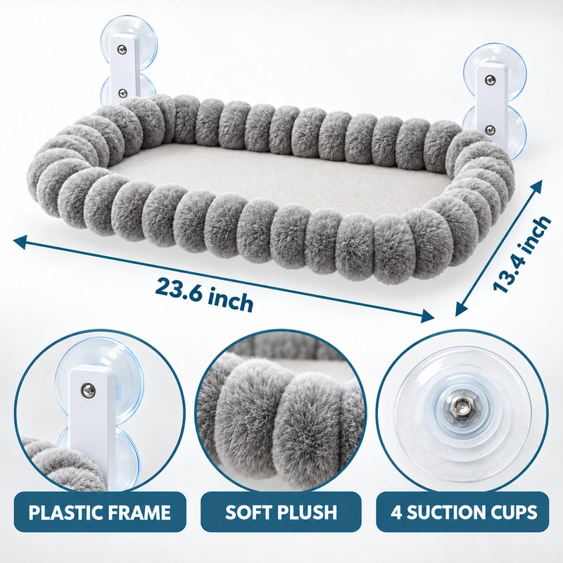 Cat Window Hammock for Indoor Lounging – Foldable Suction Cup
