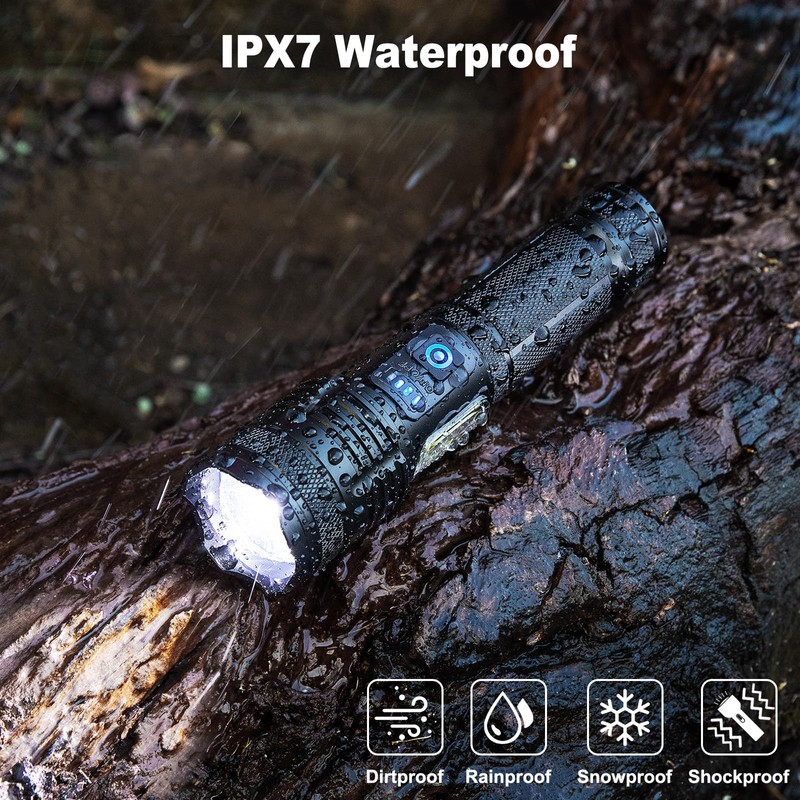 KINGCAESAR 3 Pack Rechargeable Flashlights 990000 High Lumen, Ultra Bright