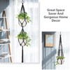 Mkono Macrame Plant Hangers, 5 Pack Different Tiers Indoor Hanging