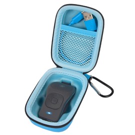 Carrying Case for Noxgear 39g Wearable Bluetooth Clip Speaker, Magnetic Clip-On Wireless Portable Speakers Mini Travel Storage Holder Box with Pocket for Cables, Carabiner-Bag Only (Blue)