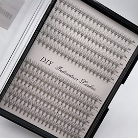 240pcs-10D Individual Lashes Natural Cluster Lashes 9-14mm Mixed Pack /10 Roots/ C Curl /0.1mm Thickness / Faux Mink Diy individual cluster Eyelash Extensions (MIX-9-14mm, 10D single lashes)