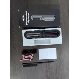 GLEVIRE Cordless Hair Straightener Brush - Portable Mini Ionic Straightening Brush for Women