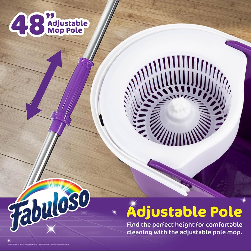 Fabuloso Spin Mop and Bucket, Hands-Free Wringing Spin Bucket -