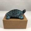Japanese Cast Iron Green Pond Turtle Figure Statue Paperweight Home