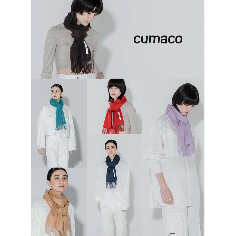 cumaco C-A0011B Scarf, 25 Colors, 100% Cashmere, Plain, Solid, Unisex,