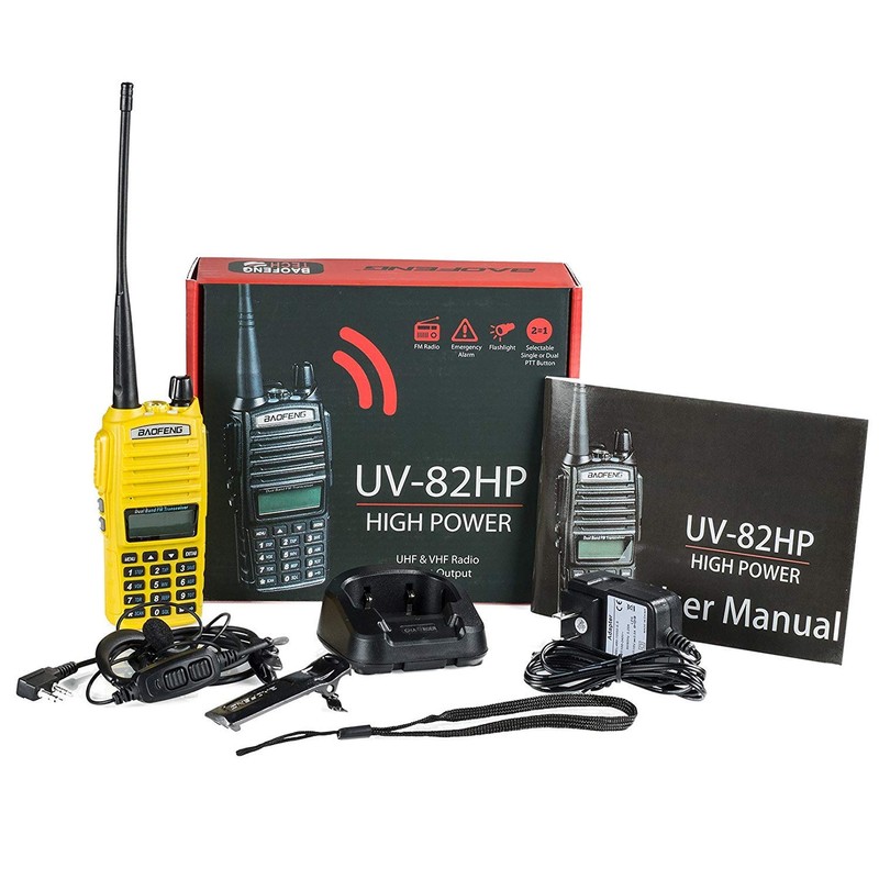 BaoFeng UV-82HP (Yellow) High Power Dual Band Radio: 136-174mhz (VHF)