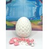 3D Printed Baby Dragon with Dragon Egg, Articulated Clover, Crystal,