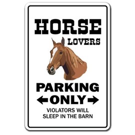 Horse Lovers Parking Aluminum Sign Rider Riding Breeder Ranch Pony | Indoor/Outdoor | 10" Tall