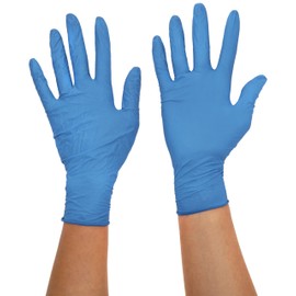 SHIELD HEA00569 Powder-Free Gloves, Vinyl, Medium, Blue (Pack of 100)