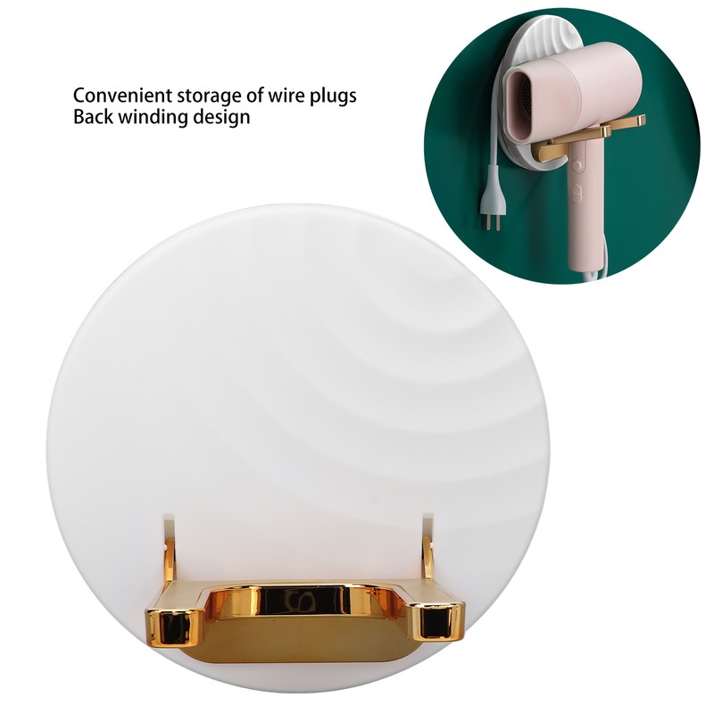 Hair Dryer Holder Stand Wall Mounted Adhesive Foldable Blow Dryer