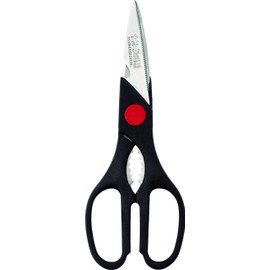Kakusee NKL-04 Takaaki Nakamura Kitchen Scissors, Stainless Steel, Multi-functional Scissors, Black, Length 8.5 inches (21.5 cm), Antibacterial Agent and Kishu Binchotan in Handle, Rust Resistant