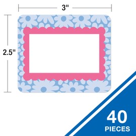 Carson Dellosa Retro Remix 40PC Name Tags, Groovy Nametags for Daycare Labels, Locker Organization, Hello My Name is Stickers, Back to School Decor, Classroom Essentials, and Teacher Supplies