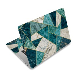 PLIGREAT 12 15 Inch Laptop Sticker Skin Cover Geometric Marble Laptop Sticker Skins Sticker Universal Removable Vinyl PC Cover Sticker Gold Edge