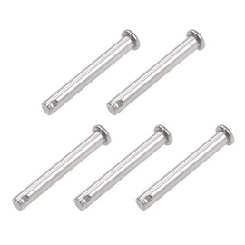 sourcing map Single Hole Clevis Pins - 8mm X 60mm Flat Head 304 Stainless Steel Link Hinge Pin 5Pcs
