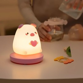 Parent Promise Nursery Nightlight for Babies & Kids – Soft Dimmable LED Night Light, Safe & Durable, BPA-Free, Easy Touch Control, Adorable Animal Designs for Baby Nursery & Toddler Bedroom (Bunny)