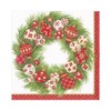 Ornament Wreath by Janine Moore Christmas Caspari Paper Luncheon Napkin