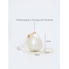 DONGSUO Pearl Effect Evening Clutch, Oval Acrylic Handbag with Beaded